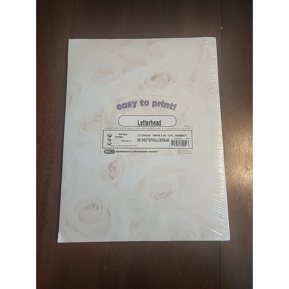 Masterpiece‎ Studios Blush Roses 100 Acid Free Letterhead Paper